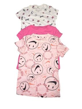 Nike Girls' Pink & White Smiley Logo / Nike and Tommy Hilfiger Tee Set